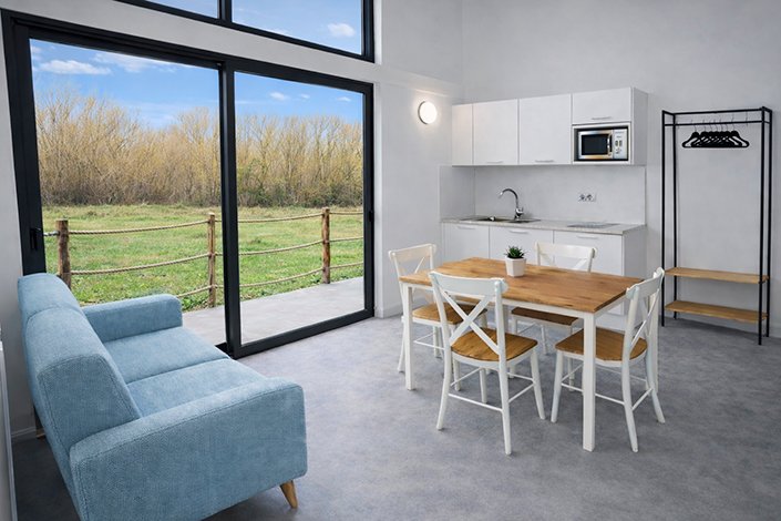 Jardín privado de Praia Carnota Lodge en un entorno tranquilo y natural